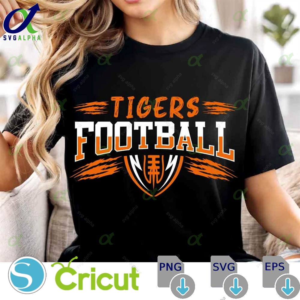 Tigers Mascot Svg Png Tigers Football Svg Tigers Football Shirt School Spirit Mascot Football Cheer Sublimation Football Mom Svg